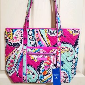 Vera bradley iconic tote wildflower paisley new!